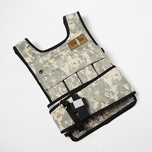 Cross101 20 lb Adjustable Camouflage Weighted Vest with Shoulder Pads