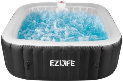 EZLIFE 6-Person 130-Jet Square Inflatable Hot Tub Spa w/ LED Deal