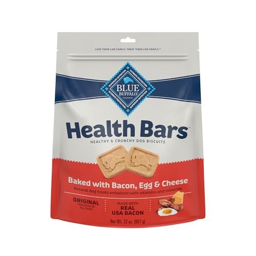 Blue Buffalo Health Bars Mini Crunchy Dog Biscuits 32-Oz (Bacon, Egg & Cheese)