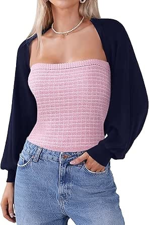  Long Batwing Sleeve Knit Cropped Cardigan Deal