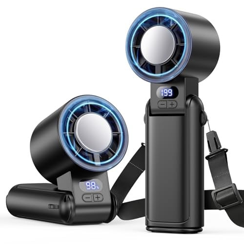 Deyhoc Portable Handheld Turbo Fan 1-199 Speed Adjustable with LED Display Deal