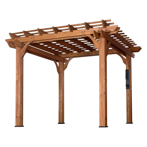 Backyard Discovery Beaumont Traditional Cedar Wood Pergola Kit with Trellis Roof Deal