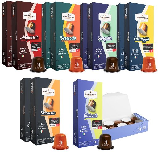Coffee Espresso Pods for Nespresso OriginalLine, Italian Craft Espresso Variety, 120 Recyclable Aluminum Capsules
