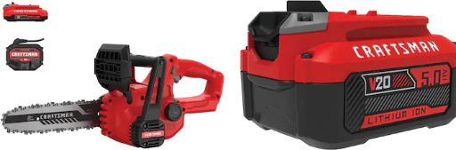 CRAFTSMAN 20-Volt Max 10-in Cordless Chainsaw with 20-Volt 5 Ah Battery Kit
