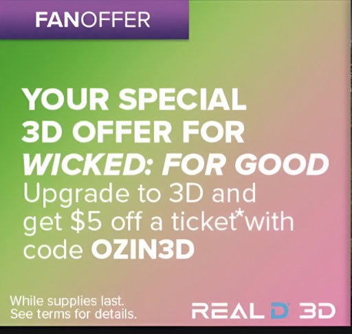 Wicked:For Good in 3D