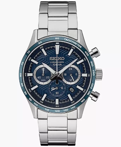 Seiko Men's Chronograph Essentials Stainless Steel Bracelet Watch 43mm Deal