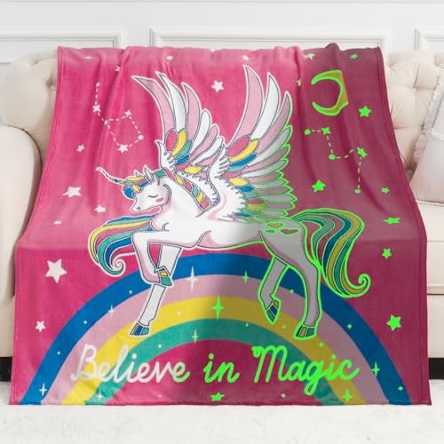 50" x 60" Kids' Lightweight Glow in the Dark Throw Blanket