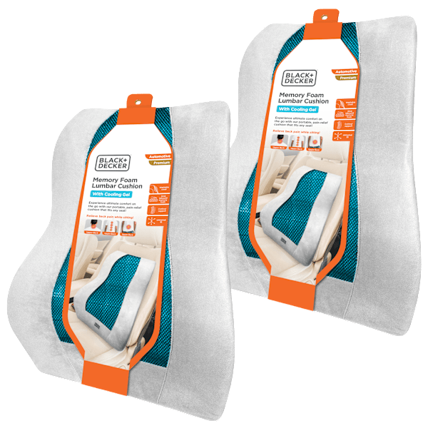 BLACK+DECKER Memory Foam Lumbar Support Pillow with Cooling Gel 2-Pack Deal