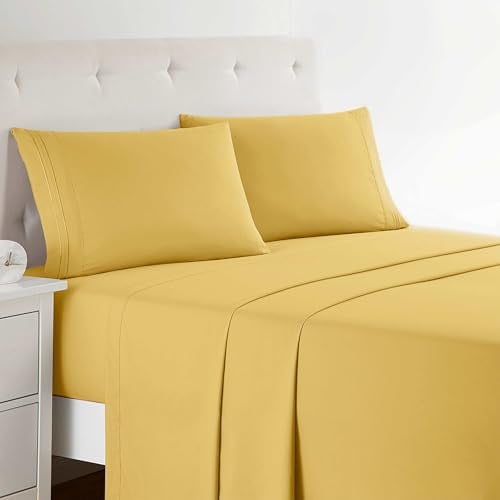 Clara Clark Full XL Bed Sheet Set, Full XL Yellow