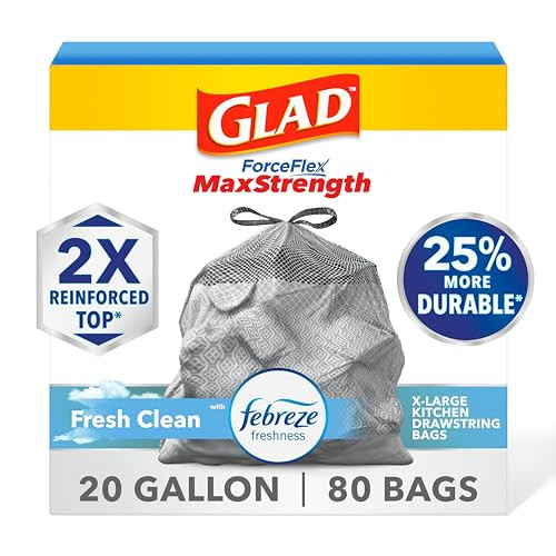 80-Pack Glad ForceFlex MaxStrength 20-Gal Kitchen Trash Bags