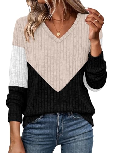 WIHOLL Women’s V Neck Long Sleeve Tunic Tops