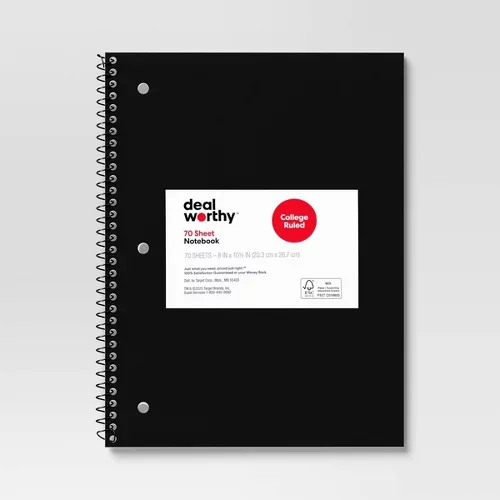 Dealworthy Subject Spiral Notebooks