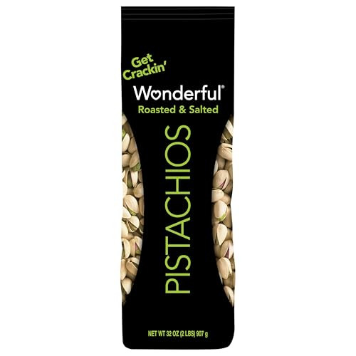 Wonderful Pistachios In Shell, Roasted and Salted Nuts 3 x 32-Oz