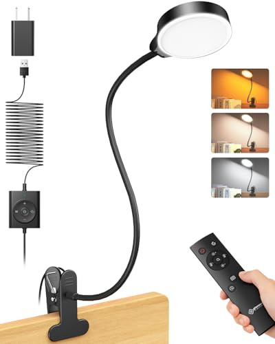 Glocusent Brighter Clip on Lamp with Remote