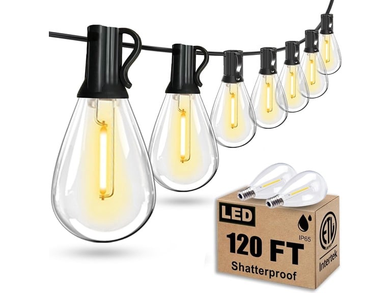 120FT LED Outdoor String Lights 30+2 Edison Shatterproof Bulbs Deal