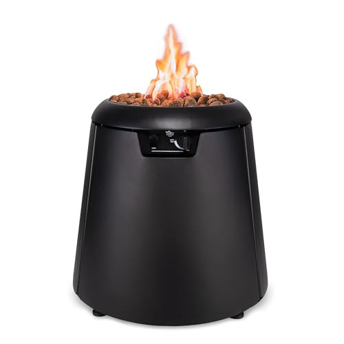 28.5" TIKI Customizable Propane Gas Fire Pit w/ Lava Rocks & Burner Cover (40,000 BTU)