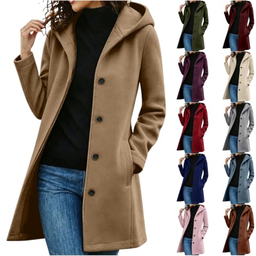 Mid Length Hooded Trench Coat