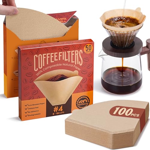 100-Count #4 Unbleached Cone Coffee Filters Deal