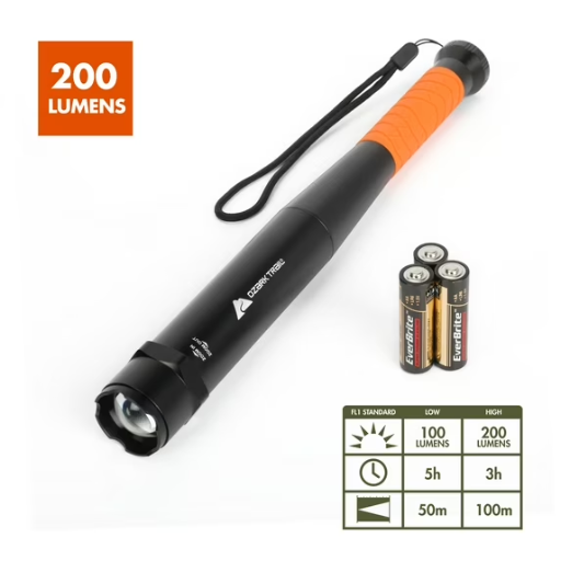 12" Ozark Trail Focusing LED 200 Lumens Bat Flashlight