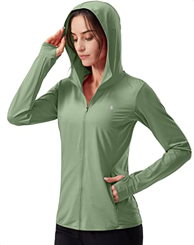 Soothfeel Women's UPF 50+ Sun Protection Hoodie Jacket C-Green