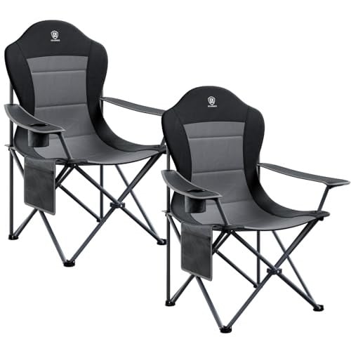 EVER ADVANCED Folding Camping Chair with High Back Padded 2-Pack Deal