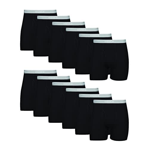Hanes Men's Boxer Briefs 12-Pack (Black) Deal