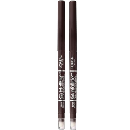 L'Oreal Paris Makeup Infallible Never Fail Original Mechanical Pencil Eyeliner 2-Pack (Black Brown)