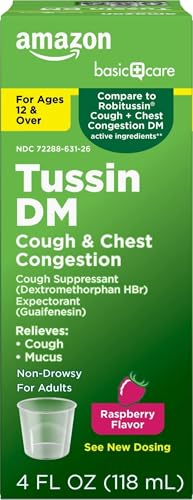 Amazon Basic Care Tussin DM Cough Plus Chest Congestion Syrup 4 fl oz Deal