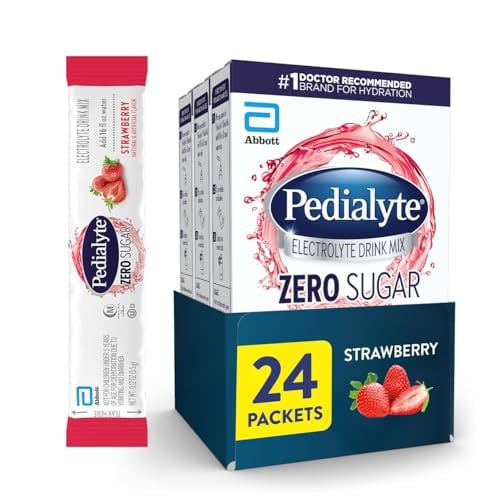 Pedialyte Electrolyte Drink Mix Zero Sugar Strawberry 24 Powder Packets Deal