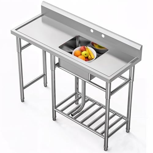 DWVO Stainless Steel Utility Bar Sink 3 Compartment