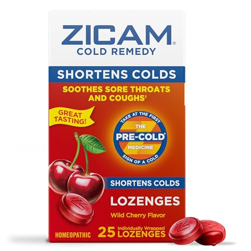 Zicam Zinc Lozenges, Wild Cherry, 25 Count
