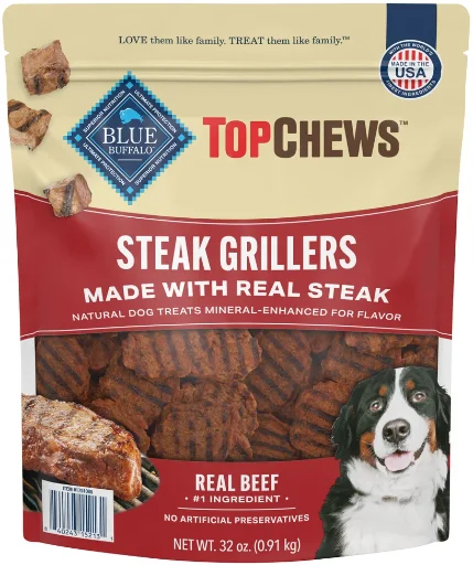 Blue Buffalo Top Chews Steak Grillers for Dogs 32 oz