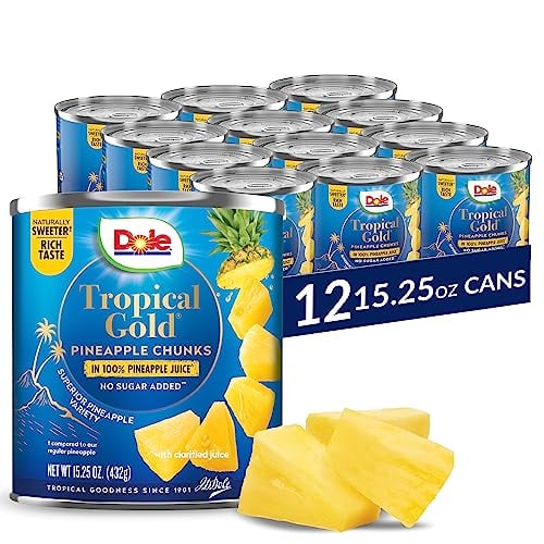 Dole Tropical Gold Canned Pineapple Chunks in 100% Juice 12-Ct 15.25-Oz Deal