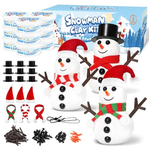 Aursy 9 Pack Build a Snowman Kit Air Dry Clay