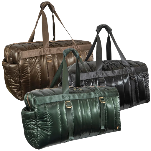 Joan & David 22" Quilted Metallic Duffel Bag