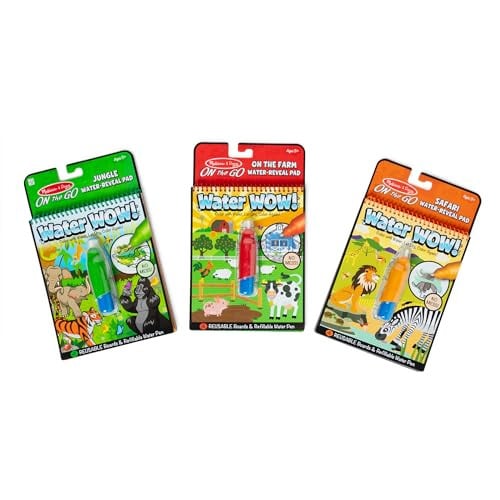 Melissa & Doug On the Go Water Wow! Reusable Color with Water Activity Pad 3-Pack Deal