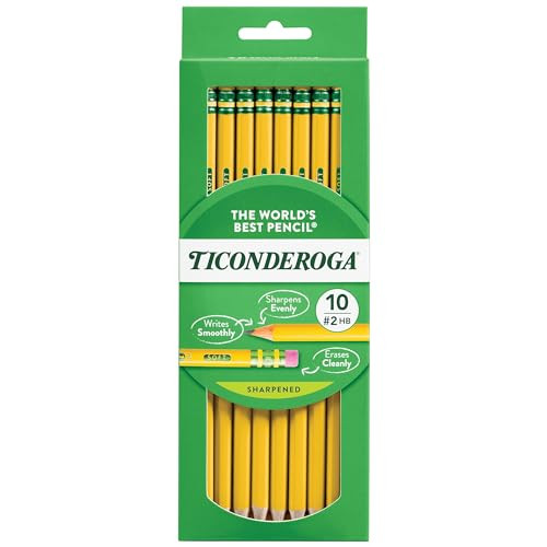 Ticonderoga Wood-Cased Pre-Sharpened Pencils 10-Count