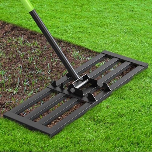 Seeutek 30” x 10” Lawn Leveling Rake with 6.5FT Handle