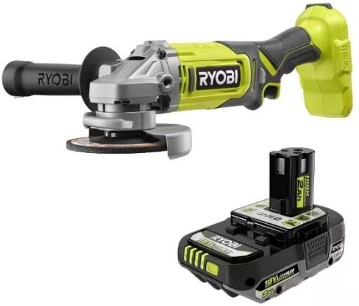 RYOBI 18V Cordless 4-1/2 in. Angle Grinder with ONE+ 18V 2.0 Ah Lithium-Ion HIGH PERFORMANCE Battery Deal