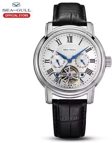 Seagull D819.622 Automatic Mechanical Watch Sapphire Crystal Leather Strap 5Bar Waterproof Deal