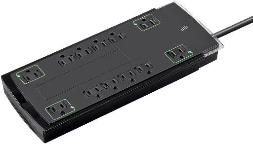 Monoprice 12 Outlet Slim Surge Protector - 4230 Joules, 10ft Cord