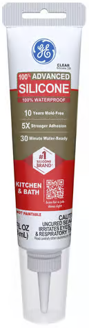 GE Advanced Clear Silicone 2 Kitchen and Bath Caulk Sealant 2.8 oz Deal