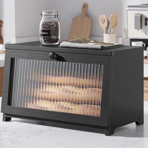 15" Kitsure Wooden Bread Box w/ Window Deal