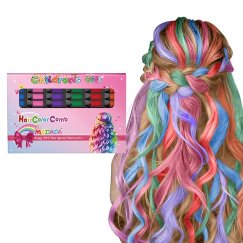 MSDADA Washable Temporary Hair Chalk Combs 6-Count