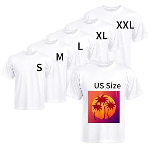 Unisex Sublimation Blanks Polyester T Shirts 5-Pack