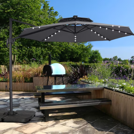 Ainfox 10ft Double Top 360°Rotation Heavy Duty Patio Cantilever Umbrella Deal