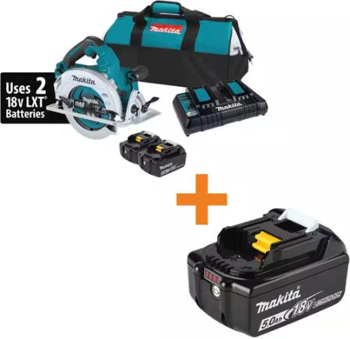 Makita 7-1/4" 18V X2 LXT Brushless Cordless Circular Saw Kit with (3) 5.0Ah Batteries