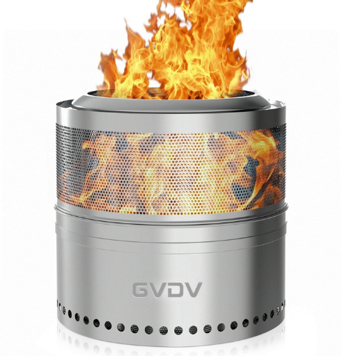 GVDV 18″ Smokeless Collapsible Stainless Steel Fire Pit