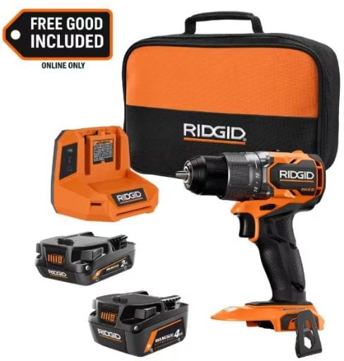 Ridgid 18V NUKE SubCompact Brushless Cordless 1/2 in. Drill/Driver Kit with 2.0 Ah MAX and 4.0 Ah MAX Batteries Deal