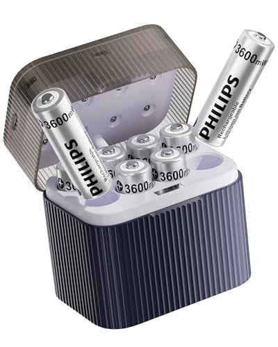 PHILIPS Rechargeable AA Lithium Batteries 8-Pack